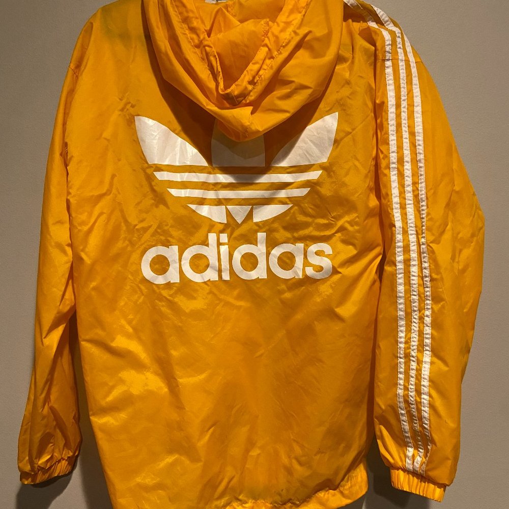Yellow Adidas Wind Breaker/Rain Jacket - XS Unisex